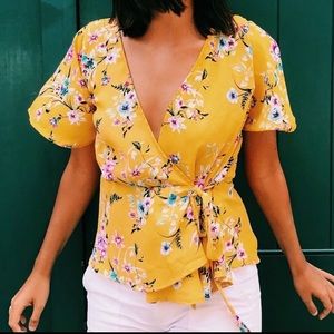 Yellow floral shirt